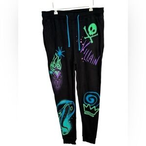 NWOT DISNEY Villains Graffiti Airbrush 100% Cotton Jogger Sweatpants, Size Small